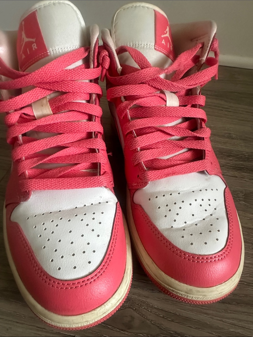 Nike Women's Air Jordan 1 Mid Strawberries and Cream Sneakers - Picture 10 of 12